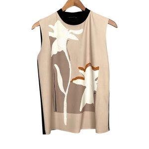 Zara beaded sleeveless, mock neck top blouse